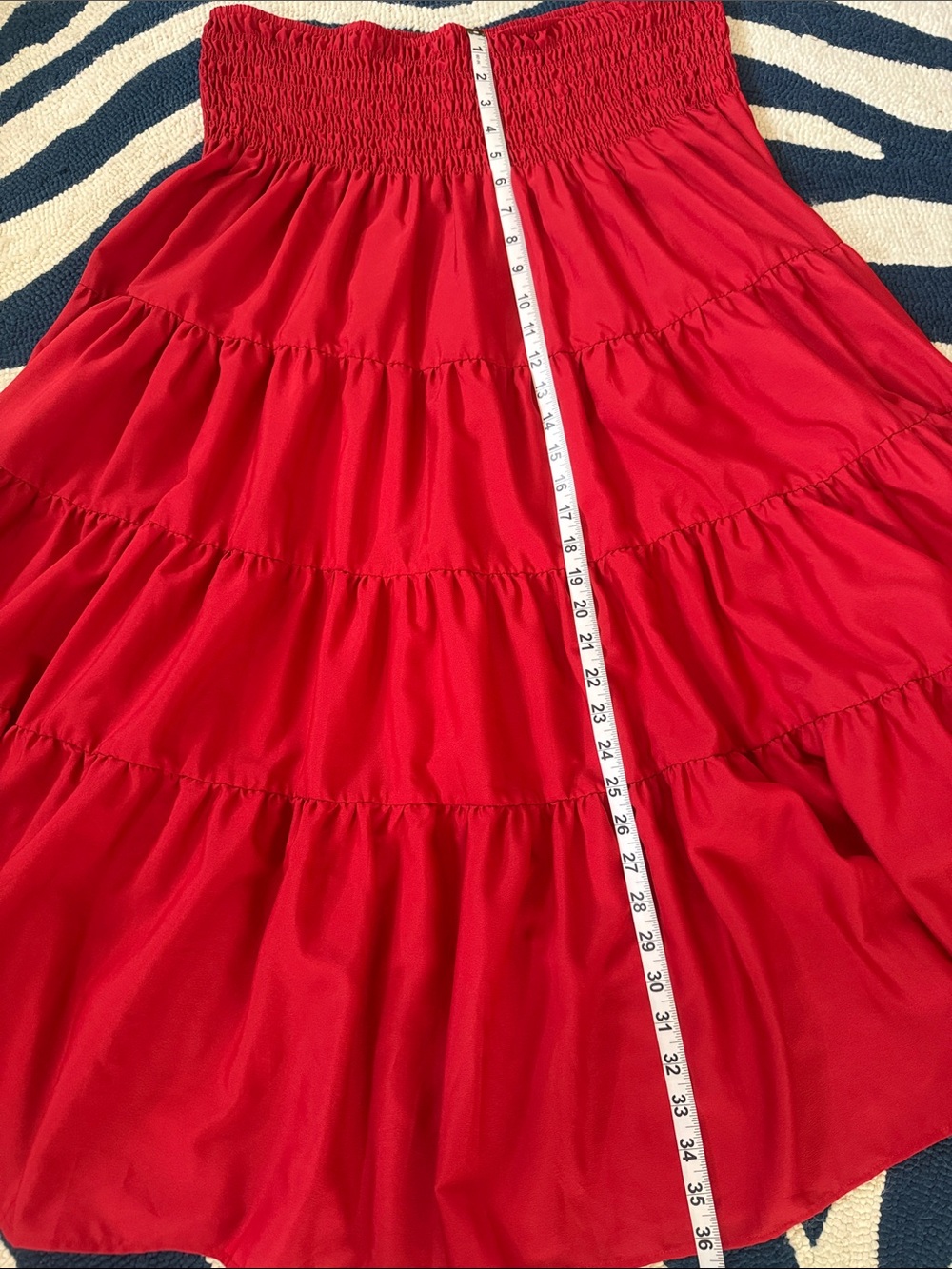 Lauren Ralph Lauren Red Tiered Maxi Skirt - Picture 9 of 10